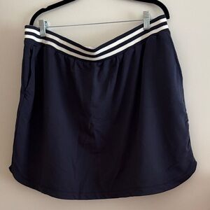 Summersalt Navy Skirt with Striped Waistband